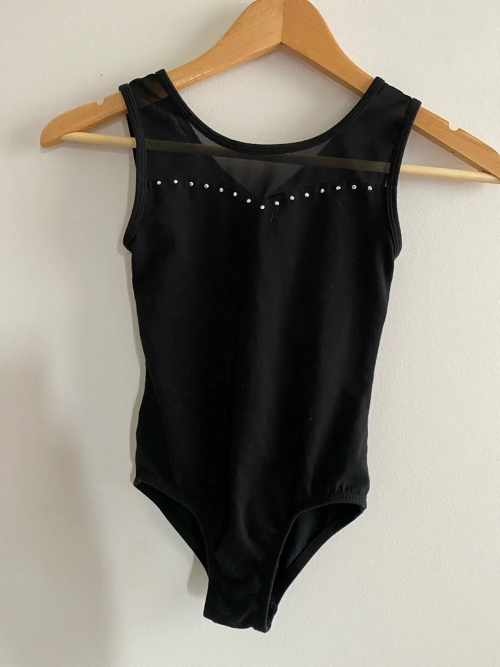 Girls black and silver mesh ballet/gymnastics leotard